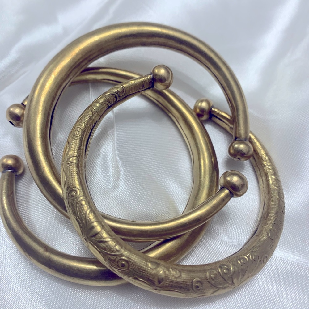 Vintage Brass Cuffs Set
